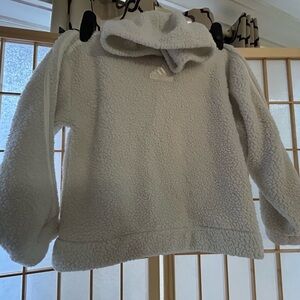 Adidas Kids Cozy White Fleece Hoodie